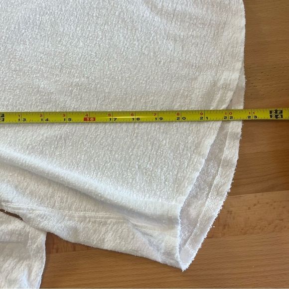 Free people women’s XS white puff sleeve textured T-shirt boxy blouse - Picture 8 of 11